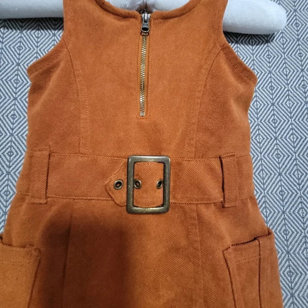 Genuine Kids From OshKosh  Copper/ Brown Dress With Built In Belt & Pockets 18M